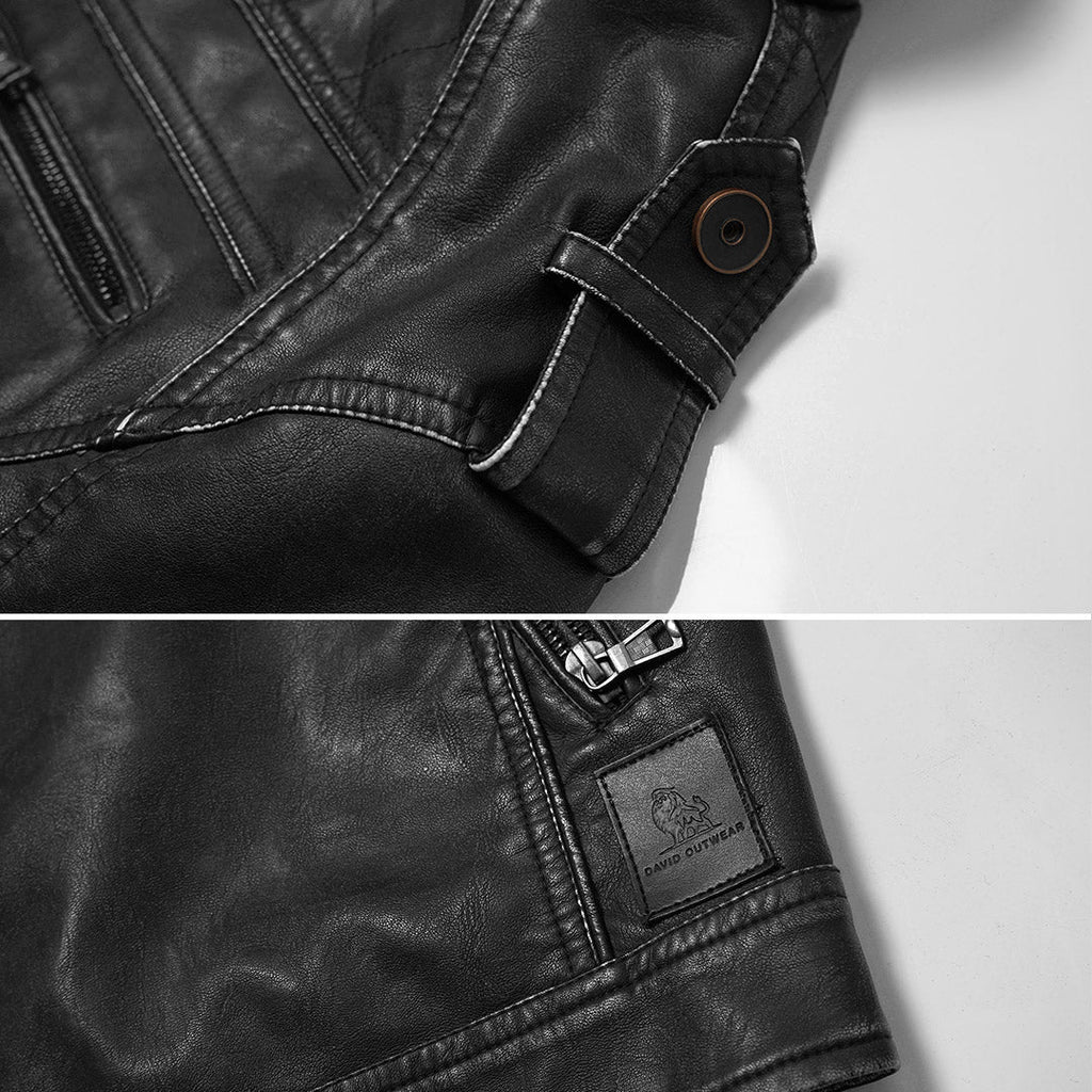 Men’s Classic Faux Leather Biker Jacket
