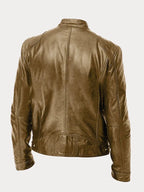 Men’s Timeless Faux Leather Jacket with Zip Fastening