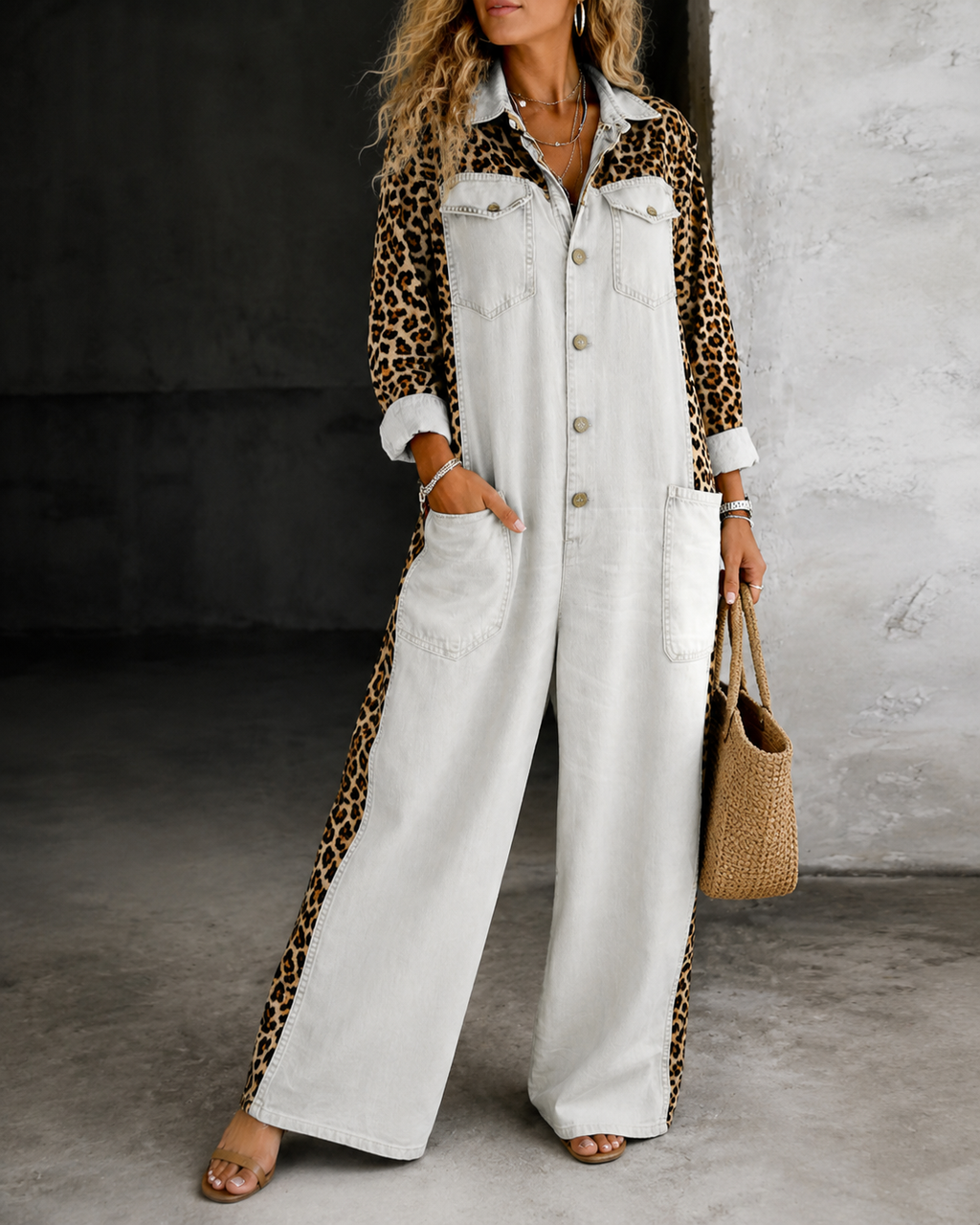 Women’s Casual Wide-Leg Jumpsuit White