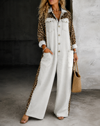 Women’s Casual Wide-Leg Jumpsuit White