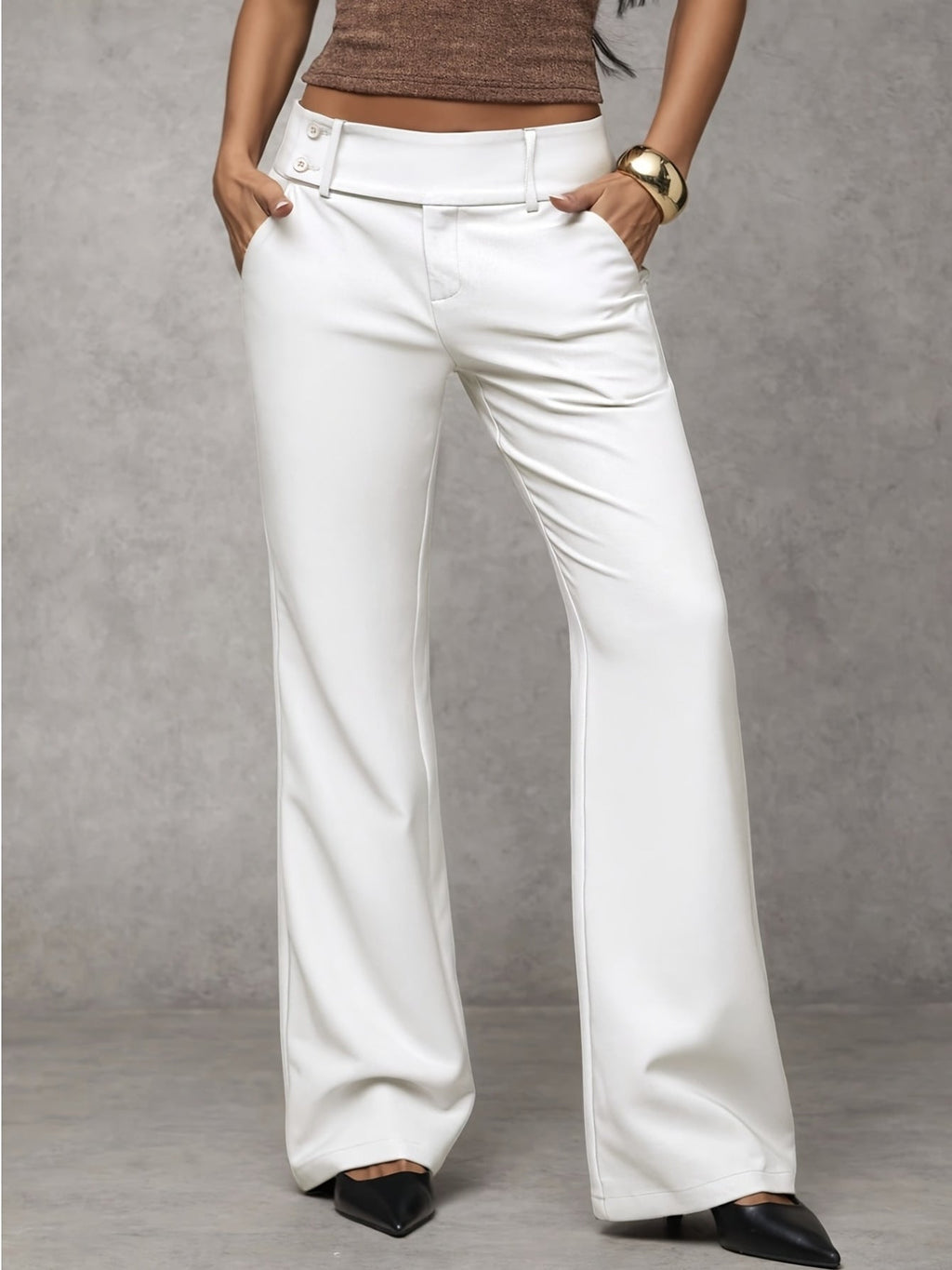 Women’s Modern Loose Fit Trousers White