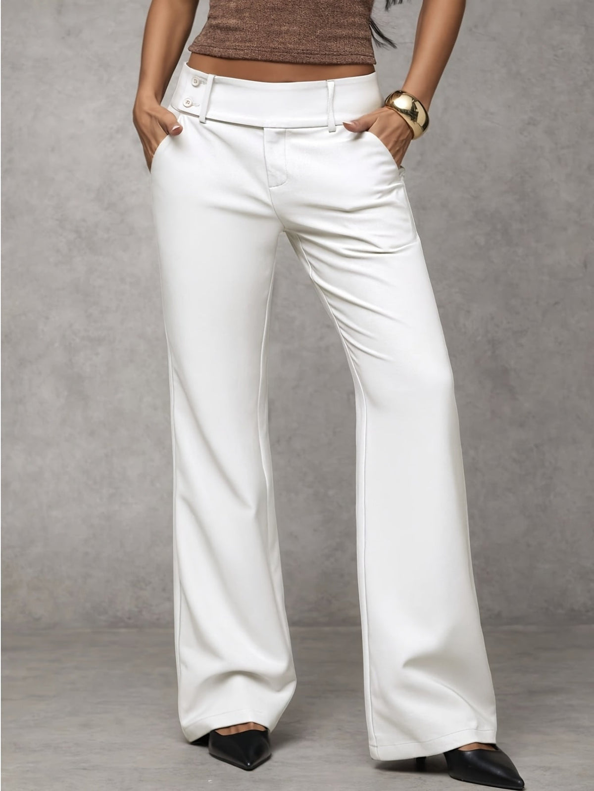 Women’s Modern Loose Fit Trousers White