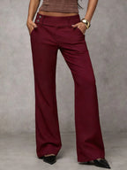 Women’s Modern Loose Fit Trousers Wine Red