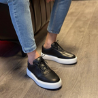Men’s Minimalist Comfort Trainers with Supportive Footbed Black