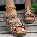 Women’s Comfortable Platform Sandals for Summer Snake Print