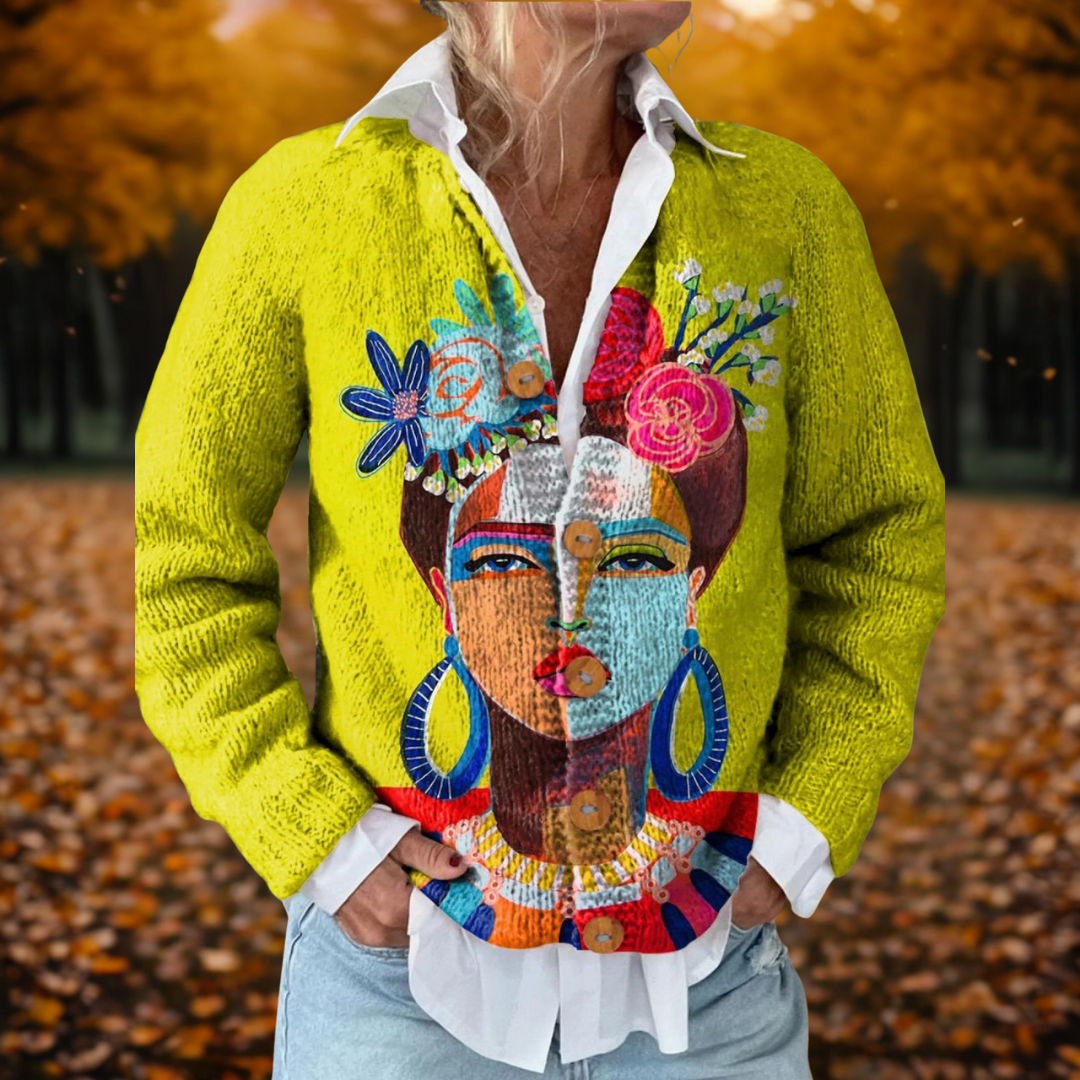 Women’s Open-Front Cardigan with Relaxed Drape Multicolour