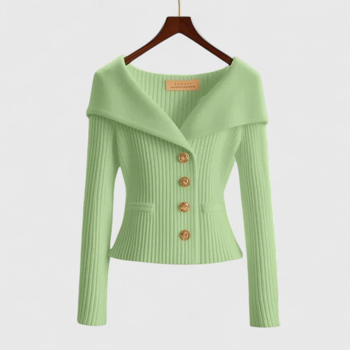 Women’s Elegant Open-Front Cardigan Green