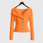 Women’s Elegant Open-Front Cardigan Orange