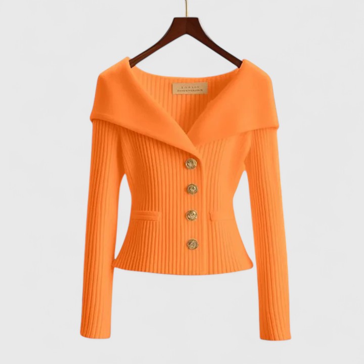 Women’s Elegant Open-Front Cardigan Orange