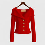 Women’s Elegant Open-Front Cardigan Red