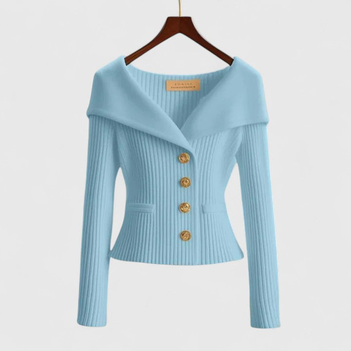 Women’s Elegant Open-Front Cardigan Sky Blue