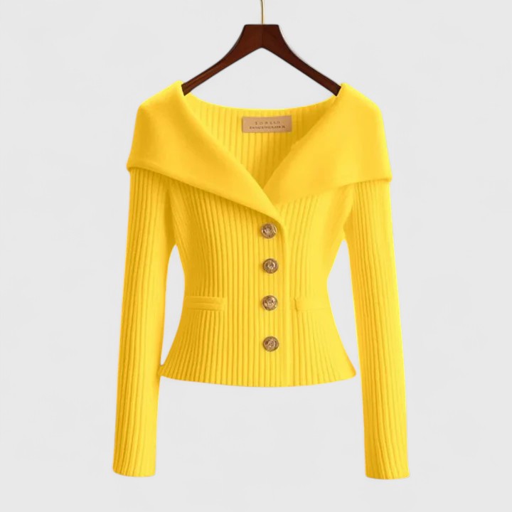 Women’s Elegant Open-Front Cardigan Yellow