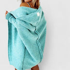 Women’s Oversized Knee-Length Cardigan with Large Hood