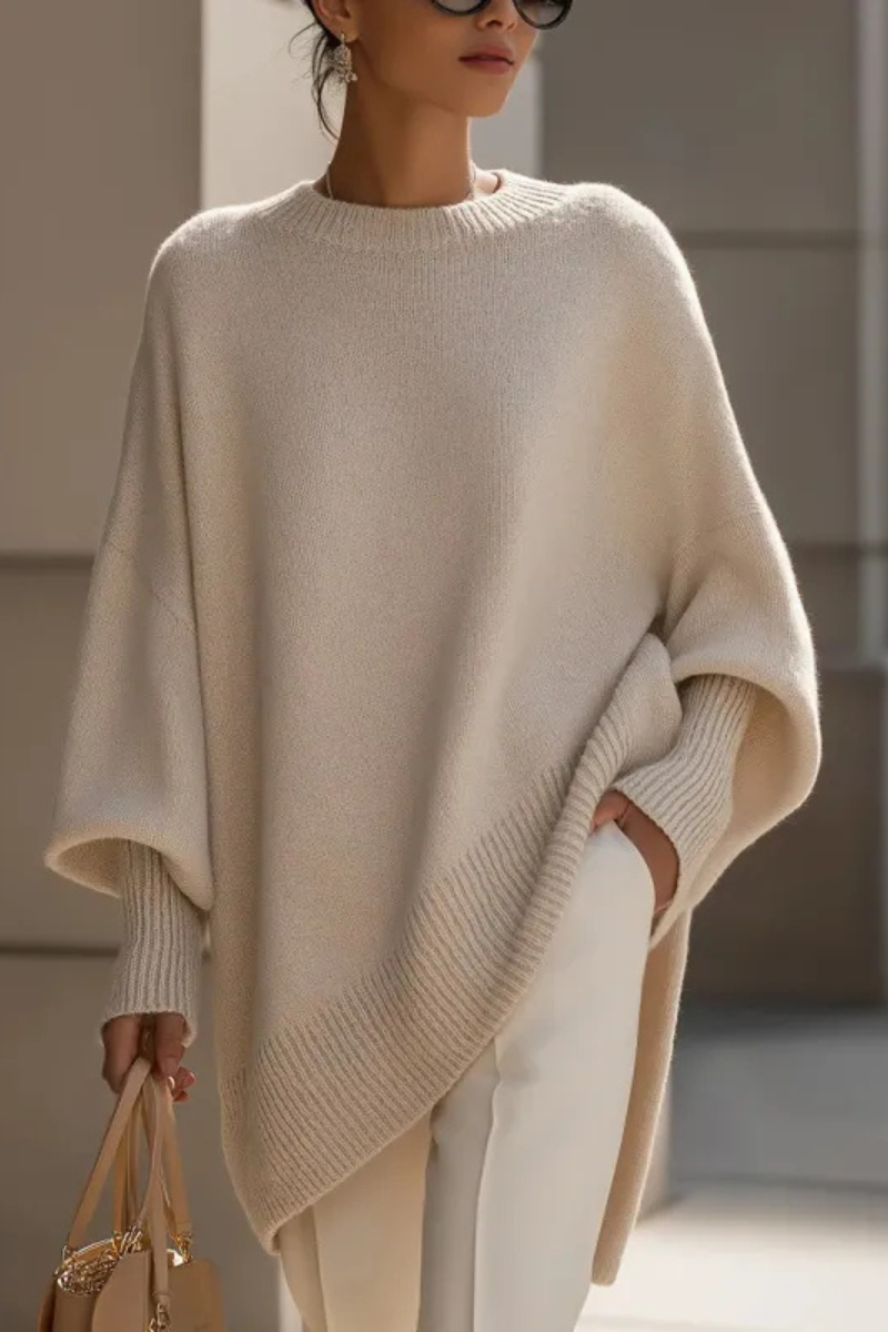 Women’s Elegant Oversized Knitted Jumper Beige