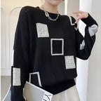 Women’s Modern Soft Patchwork Jumper Black