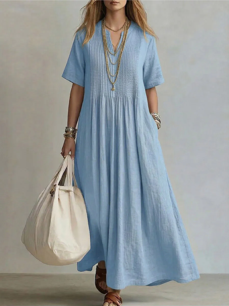 Women’s Pleated Dress Blue