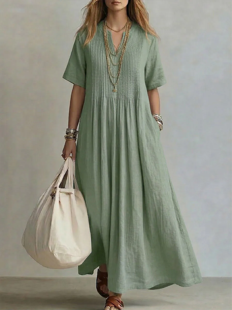 Women’s Pleated Dress Green
