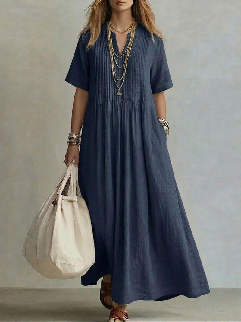 Women’s Pleated Dress Navy