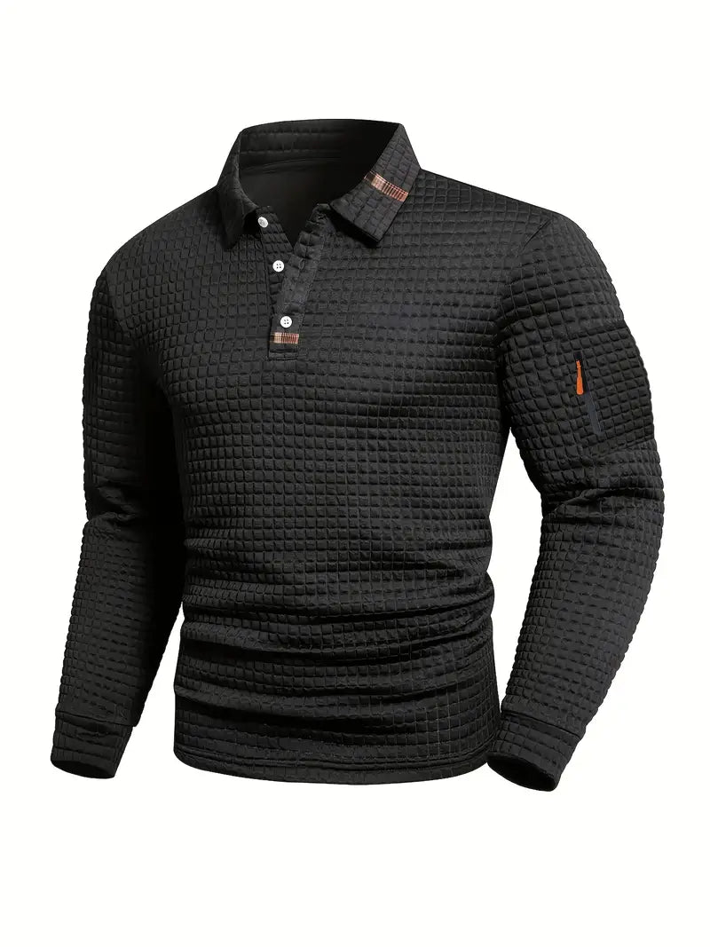 Men’s Modern Quilted Casual Jumper Black