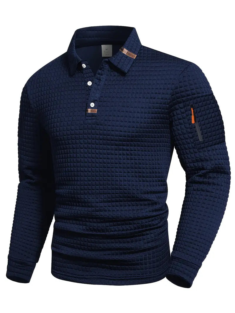 Men’s Modern Quilted Casual Jumper Blue
