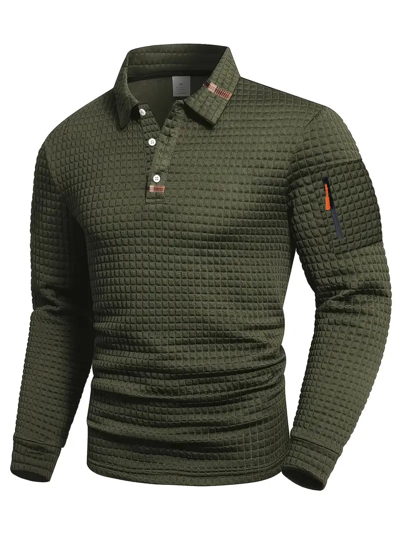 Men’s Modern Quilted Casual Jumper Green