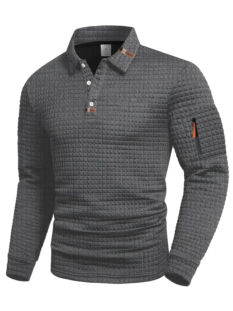 Men’s Modern Quilted Casual Jumper Grey