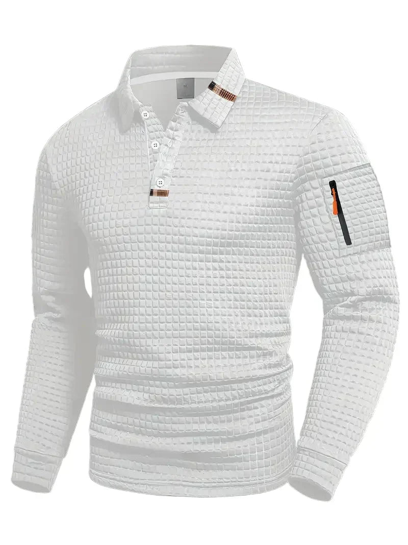 Men’s Modern Quilted Casual Jumper White