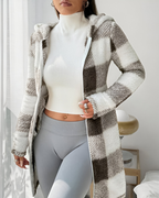 Women’s Modern Warm Hooded Jacket Khaki