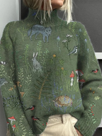 Women’s Comfortable Relaxed Fit Jumper Green