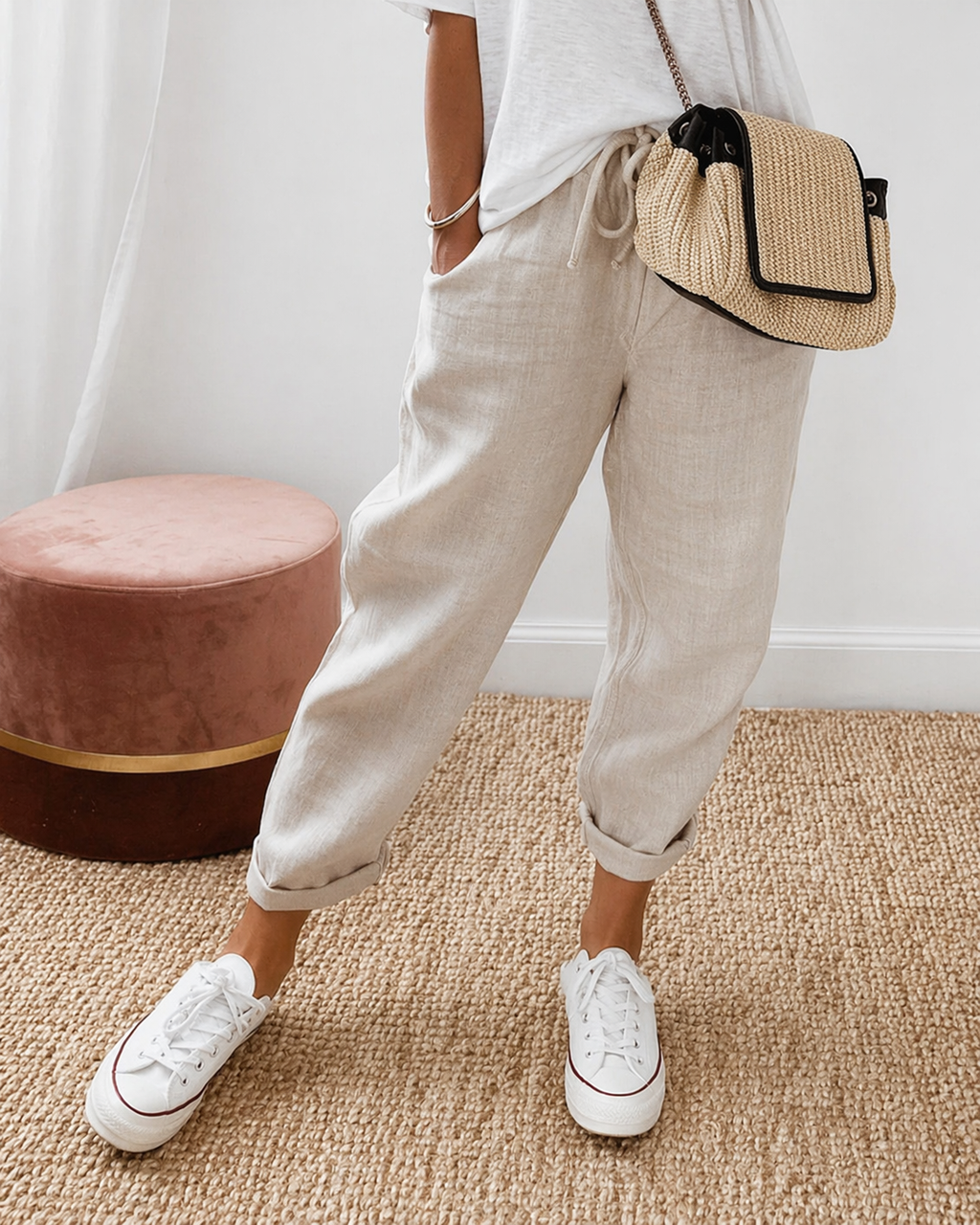 Women’s Casual Relaxed Fit Trousers Khaki