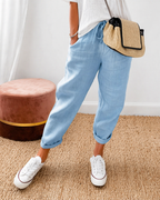 Women’s Casual Relaxed Fit Trousers Light Blue