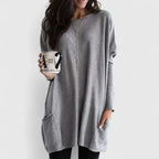 Women’s Comfortable Relaxed-Fit Tunic with Pockets Grey