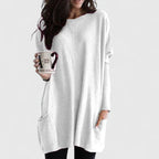 Women’s Comfortable Relaxed-Fit Tunic with Pockets White