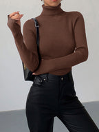 Women’s Ribbed Turtleneck Lightweight Knit Jumper