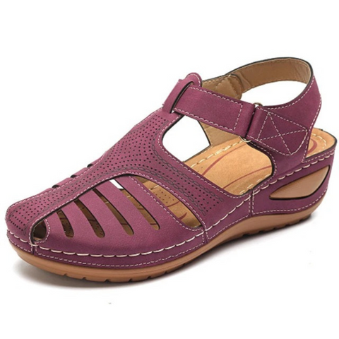 Women’s Comfortable Cutout Walking Sandals – Style for Summer Claret