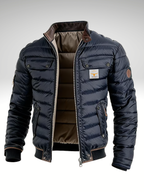 Men’s Modern Short Winter Jacket Navy Blue