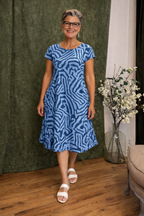 Women’s Relaxed Summer Midi Dress Blue
