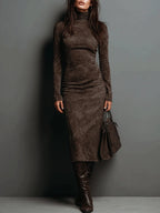 Women’s Elegant Tailored Midi Dress Brown