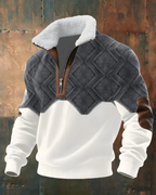 Men’s Comfortable Textured Half-Zip Jumper Grey