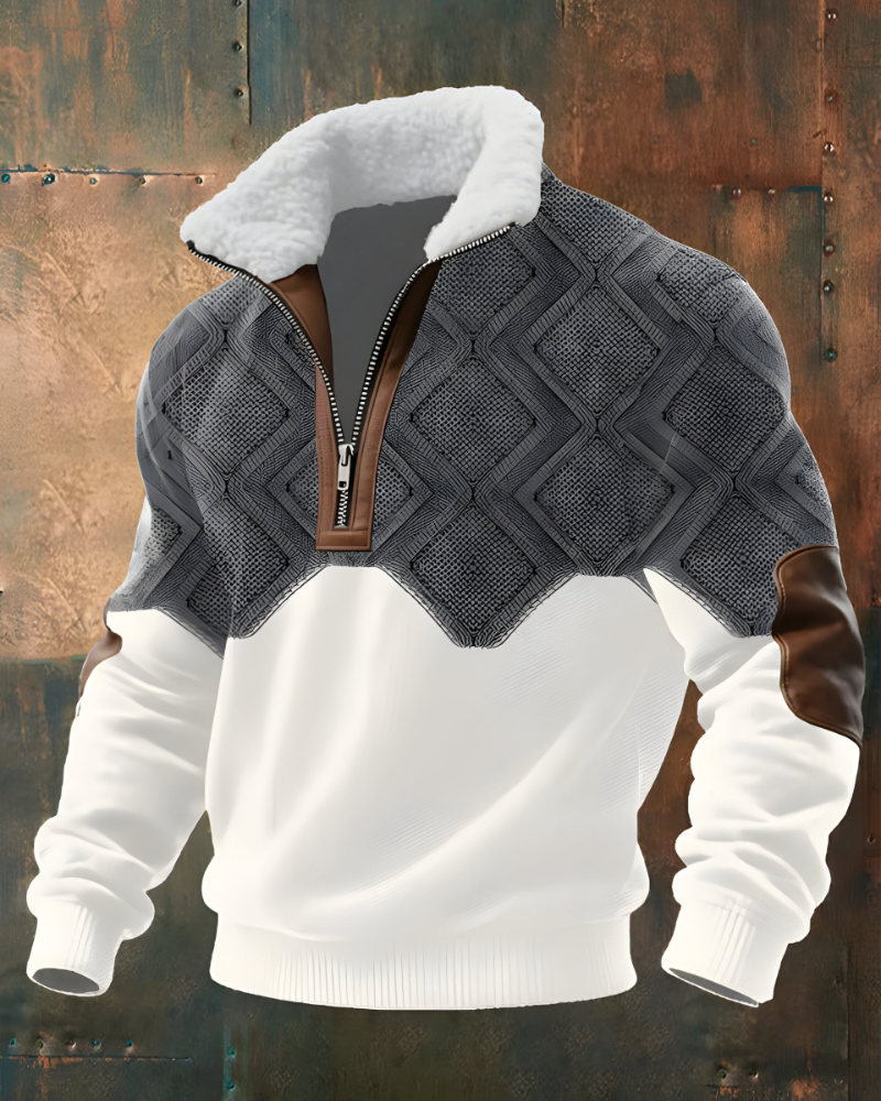Men’s Comfortable Textured Half-Zip Jumper Grey