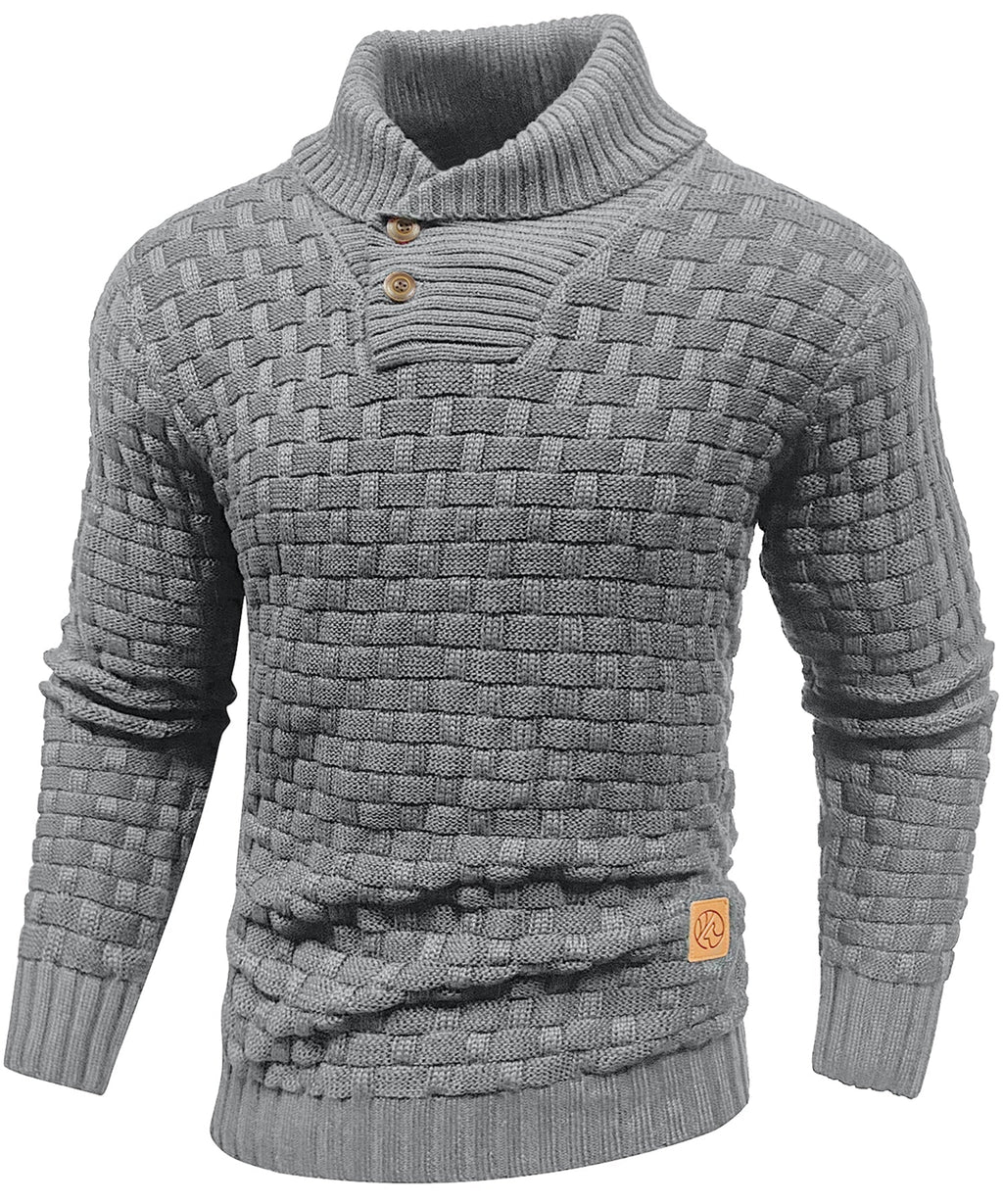 Men’s Warm Textured Knitted Jumper