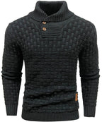 Men’s Warm Textured Knitted Jumper Black