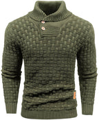 Men’s Warm Textured Knitted Jumper Green