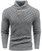 Men’s Warm Textured Knitted Jumper Grey