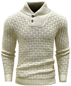 Men’s Warm Textured Knitted Jumper Khaki