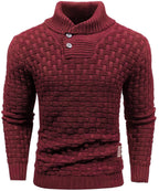 Men’s Warm Textured Knitted Jumper Red