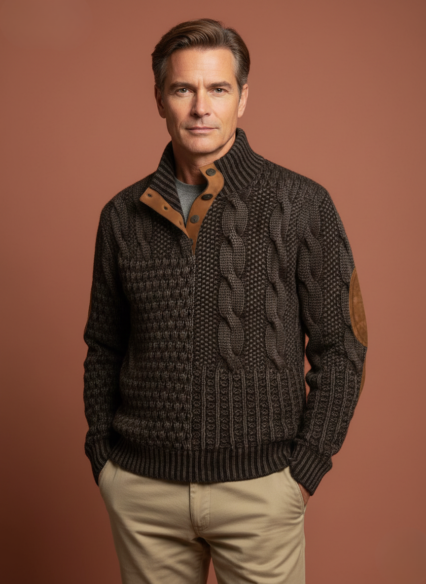 Men’s Stylish Textured Knitted Jumper Red