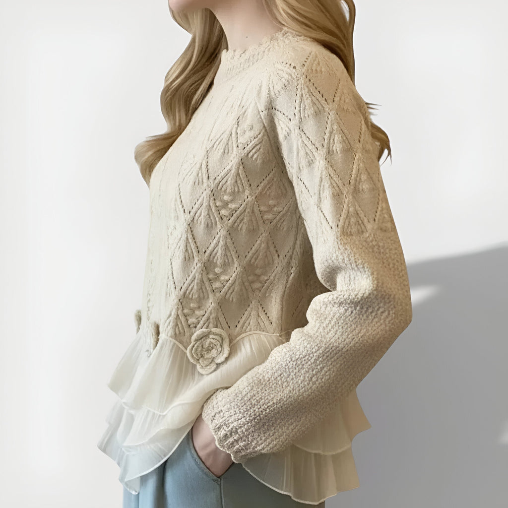 Women’s Textured Ruffle Jumper