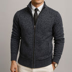 Men’s Modern Textured Zip Jumper Grey