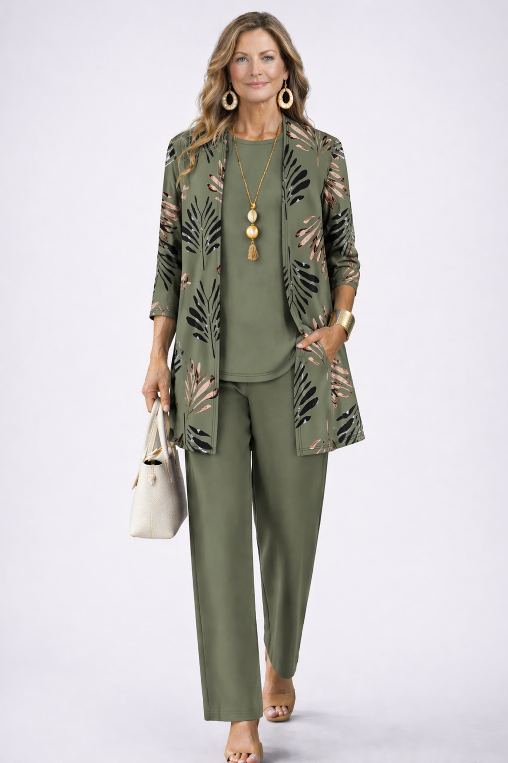 Women’s Three-Piece Set Olive Green